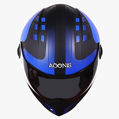 STEELBIRD SBH-1 ADONIS ZIPPY MATT BLACK/BLUE C/V (L)