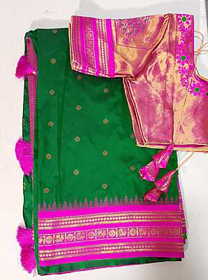 E4:Ready To Ship Beautiful Paithani Saree With Stitched Blouse