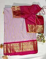 J208: Ready To Ship Beautiful Semi Gadwal Saree With Stitched Blouse J208: Ready To Ship Beautiful Semi Gadwal Saree With Stitched Blouse