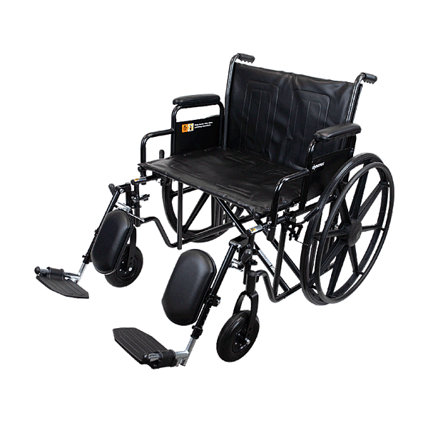 Bariatric Wheelchair 22" with Desk Arm Elevating Leg Rest