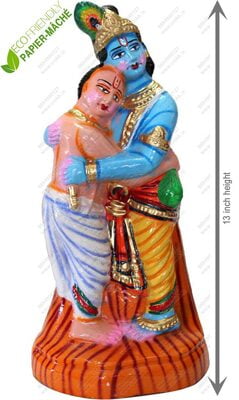 UNIKK Krishna and Kuchela 33 cm Height Made of Eco Friendly Paper Mache Multicolor UNIKK Krishna and Kuchela 33 cm Height Made of Eco Friendly Paper Mache Multicolor