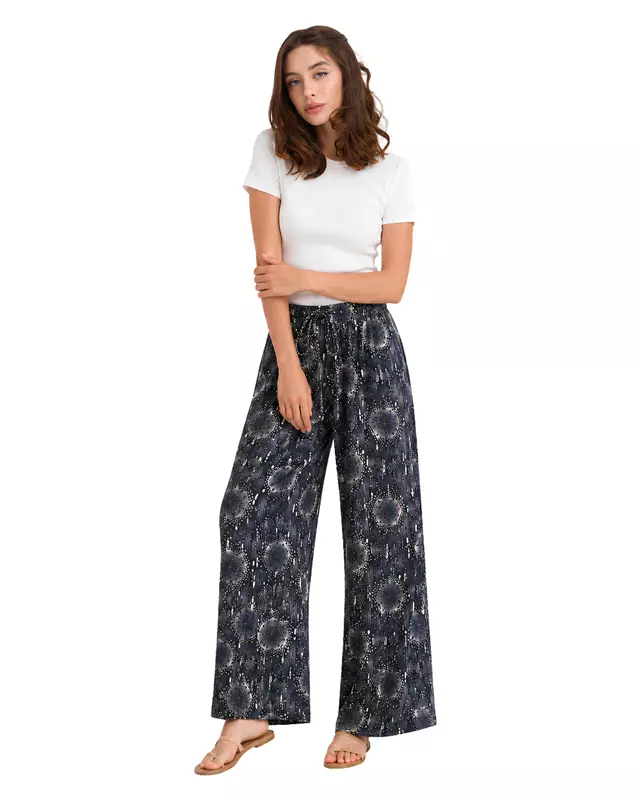 Women's Lightweight Printed Palazzo Pants