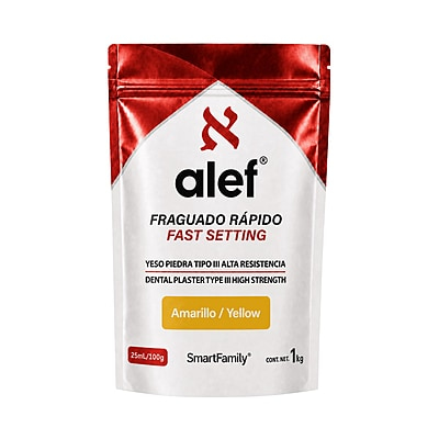 Yeso Alef Tipo III fraguado rápido, amarillo, bolsa de 1 kg Yeso Alef Tipo III fraguado rápido, amarillo, bolsa de 1 kg
