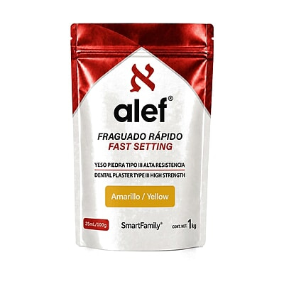 Yeso Alef Tipo III fraguado rápido, amarillo, bolsa de 1 kg Yeso Alef Tipo III fraguado rápido, amarillo, bolsa de 1 kg