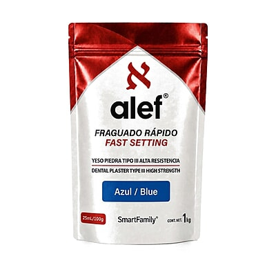 Yeso Alef Tipo III fraguado rápido, azul, bolsa de 1 kg Yeso Alef Tipo III fraguado rápido, azul, bolsa de 1 kg