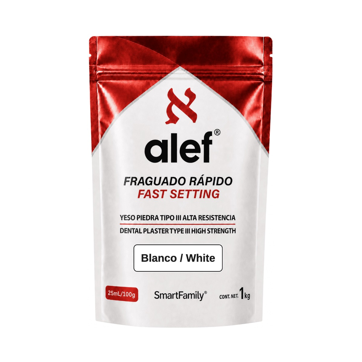 Yeso Alef Tipo III fraguado rápido, blanco, bolsa de 1 kg Yeso Alef Tipo III fraguado rápido, blanco, bolsa de 1 kg