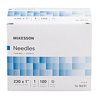 McKesson® Hypodermic Needle 23 Gauge 1 Inch Thin Wall Without Safety