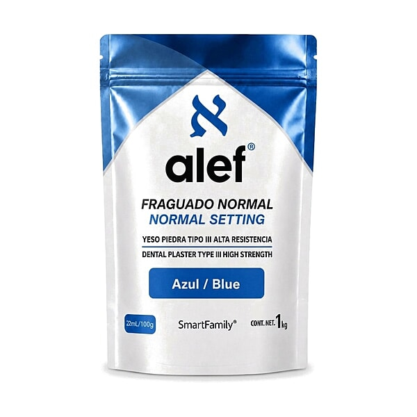 Yeso Alef Tipo III fraguado normal, azul, bolsa de 1 kg Yeso Alef Tipo III fraguado normal, azul, bolsa de 1 kg