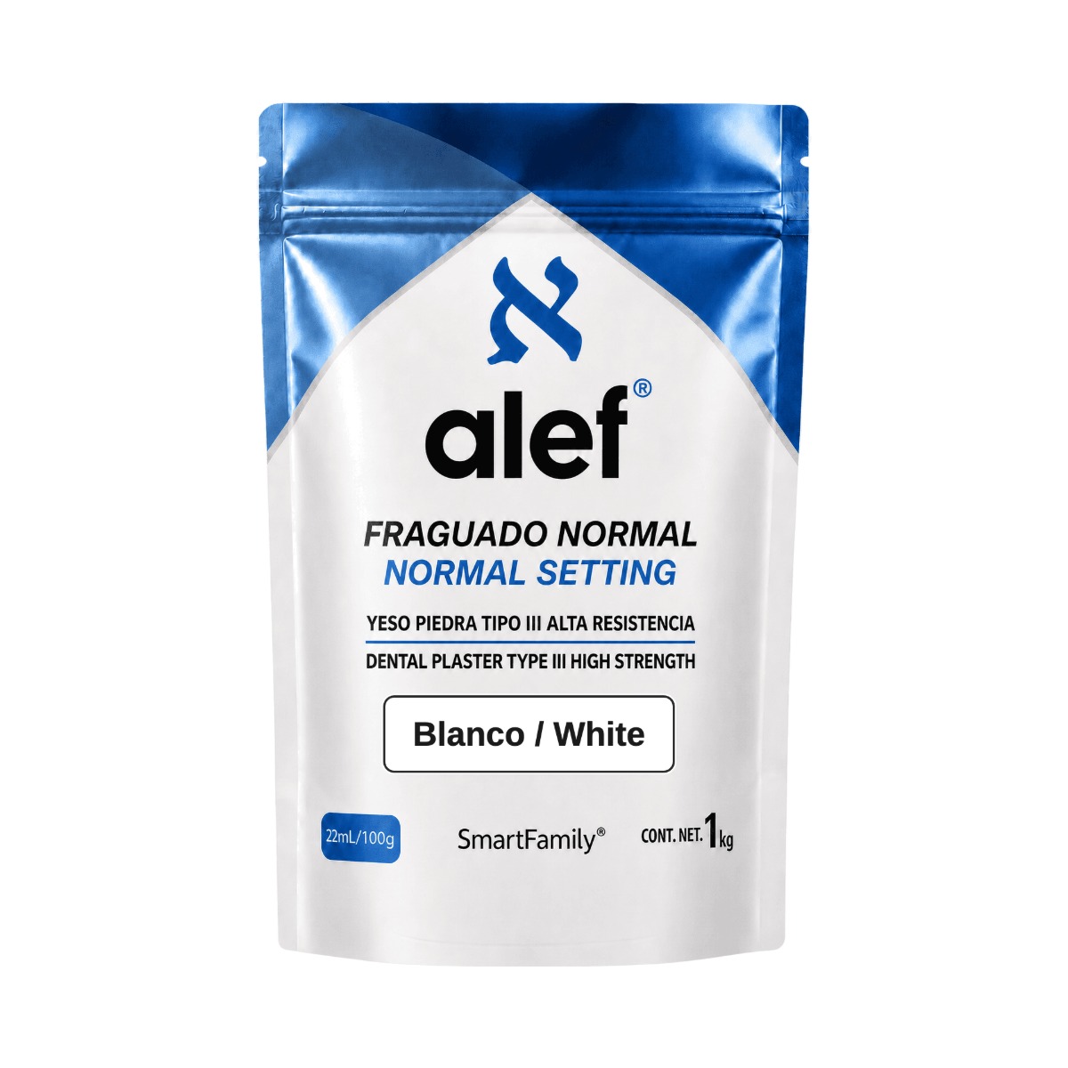 Yeso Alef Tipo III fraguado normal, blanco, bolsa de 1 kg Yeso Alef Tipo III fraguado normal, blanco, bolsa de 1 kg