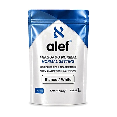 Yeso Alef Tipo III fraguado normal, blanco, bolsa de 1 kg Yeso Alef Tipo III fraguado normal, blanco, bolsa de 1 kg