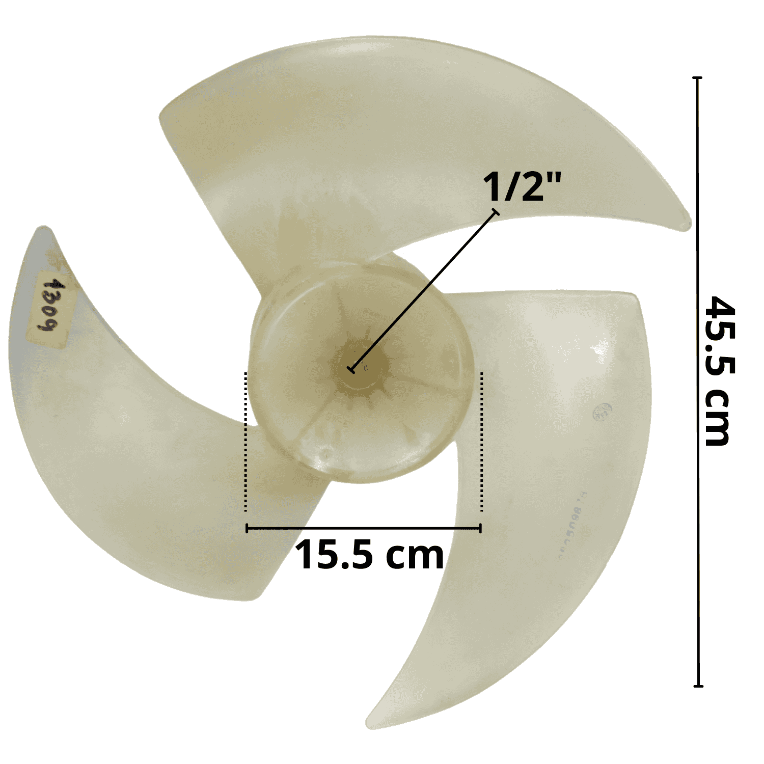 Aspa Para Minisplit Condensador 1.5 Toneladas Largo 45.4Cm Ancho Aro 15.5Cm Flecha1/2 CCW izquierda Hojas 3 - 10335257