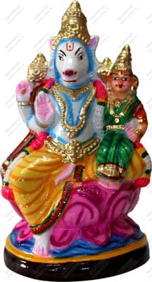 UNIKK Lakshmi Hayagreevar 29 cm Height Made of Eco Friendly Paper Mache Multicolor