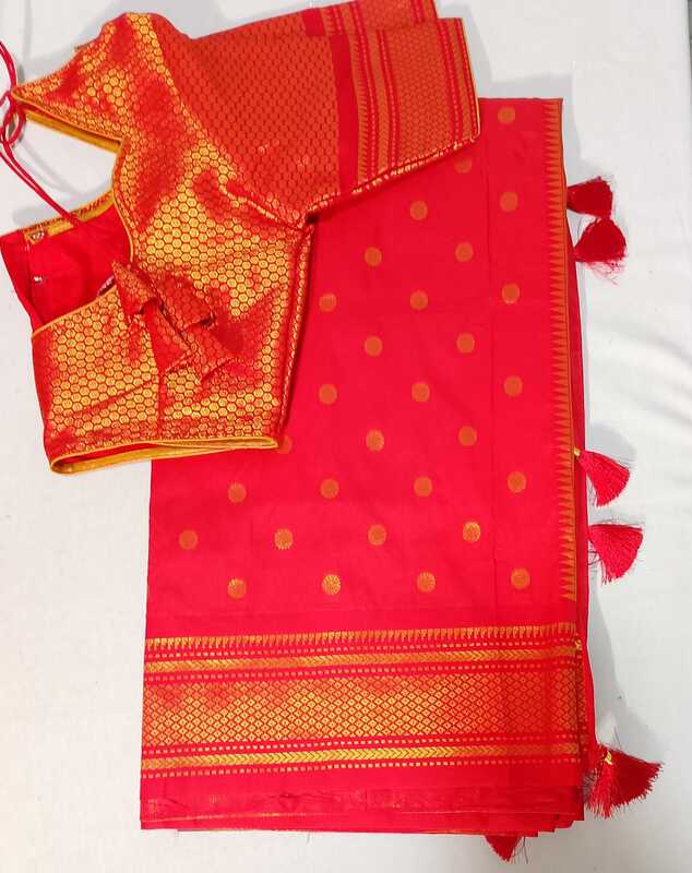 F18: Ready To Ship Beautiful Paithani Saree With Stitched Blouse