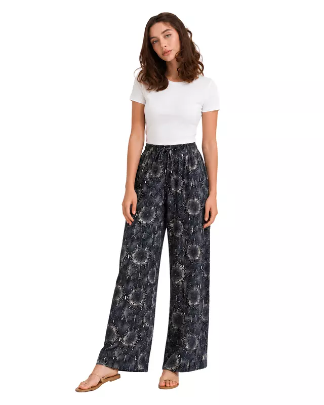 Women's Lightweight Printed Palazzo Pants