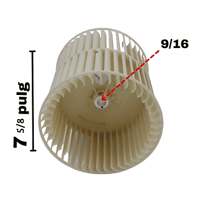 Turbina Evaporador Largo 8 Ancho 7 5/8 Flecha 9/16 - 10424100001