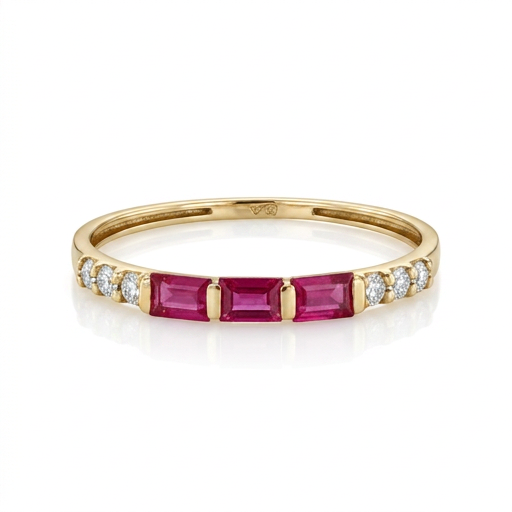 Anillo Ruby con Diamantes