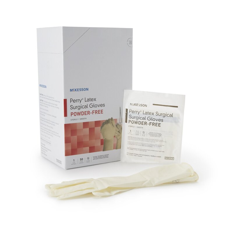 McKesson Perry® Sterile Latex Surgical Gloves, Chemo Tested, Cream