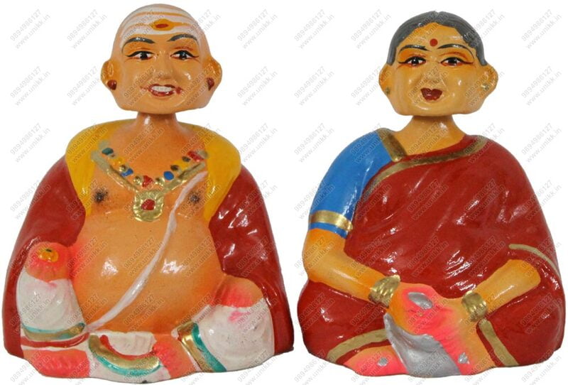 UNIKK Paper Mache Tanjore Thatha Patti Grand Pa Set Golu Doll (Red, 8.75" L X 3.25" W X 5.5" H) Figurine, Multicolour, 1 Piece UNIKK Paper Mache Tanjore Thatha Patti Grand Pa Set Golu Doll (Red, 8.75" L X 3.25" W X 5.5" H) Figurine, Multicolour, 1 Piece