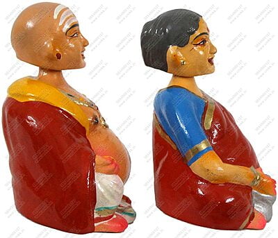 UNIKK Paper Mache Tanjore Thatha Patti Grand Pa Set Golu Doll (Red, 8.75" L X 3.25" W X 5.5" H) Figurine, Multicolour, 1 Piece UNIKK Paper Mache Tanjore Thatha Patti Grand Pa Set Golu Doll (Red, 8.75" L X 3.25" W X 5.5" H) Figurine, Multicolour, 1 Piece