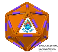 Full Dice - Disc Golf-DarkOrange-Purple-DarkOrange
