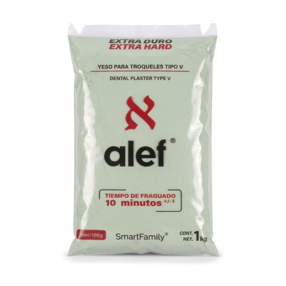Yeso Alef V para troqueles, verde, bolsa de 1 kg Yeso Alef V para troqueles, verde, bolsa de 1 kg