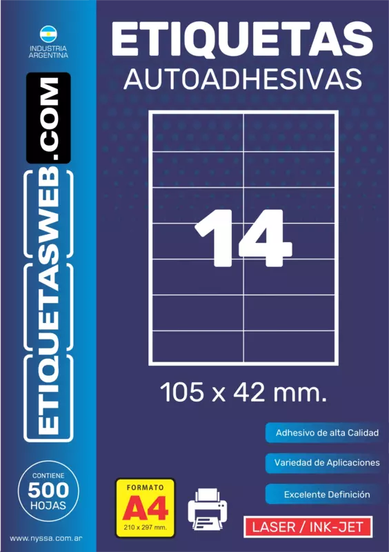 ETI.AUT.SIN IMPR.105x42 2 COLUM.JETLAS Cx7000