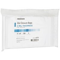 McKesson Reclosable Bag, 5 x 8 Inch, Clear Polyethylene, Zipper Closure