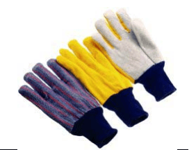 Stripe fabric back, lined palm, knit wrist, ladies size