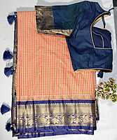 J209: Ready To Ship Beautiful Semi Gadwal Saree With Stitched Blouse J209: Ready To Ship Beautiful Semi Gadwal Saree With Stitched Blouse