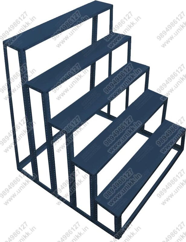 Unikk 5 Steps Golu Stand 3 feet Width of Steel Metal with Regular Painting Coating for Navarathri Kolu Padi Removable Slotted Angle Display Rack Dismantlable Unikk 5 Steps Golu Stand 3 feet Width of Steel Metal with Regular Painting Coating for Navarathri Kolu Padi Removable Slotted Angle Display Rack Dismantlable