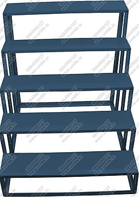 Unikk 5 Steps Golu Stand 3 feet Width of Steel Metal with Regular Painting Coating for Navarathri Kolu Padi Removable Slotted Angle Display Rack Dismantlable Unikk 5 Steps Golu Stand 3 feet Width of Steel Metal with Regular Painting Coating for Navarathri Kolu Padi Removable Slotted Angle Display Rack Dismantlable