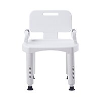 McKesson Bath Bench, Plastic Frame, Removable Arms, Removable Backrest, 21-1/4 Inch Seat Width, 350 lb Capacity,