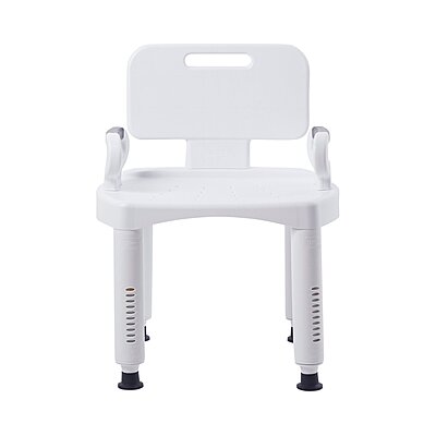 McKesson Bath Bench, Plastic Frame, Removable Arms, Removable Backrest, 21-1/4 Inch Seat Width, 350 lb Capacity,