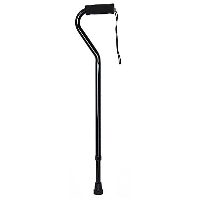 McKesson Offset Cane, Black, Aluminum, Adjustable 30 to 39 Inch Height