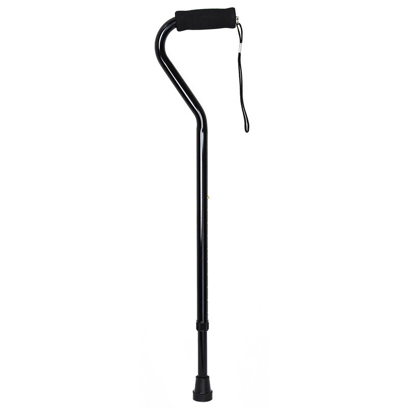 McKesson Offset Cane, Black, Aluminum, Adjustable 30 to 39 Inch Height