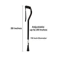 McKesson Offset Cane, Black, Aluminum, Adjustable 30 to 39 Inch Height