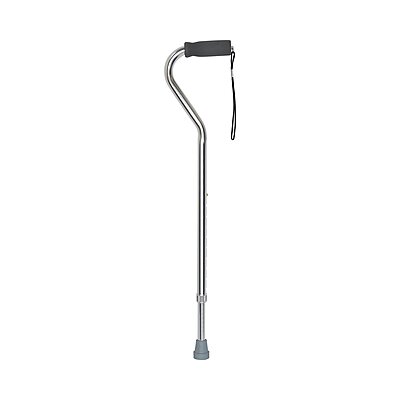 McKesson Offset Cane, Silver, Aluminum, Adjustable 30 to 39 Inch Height