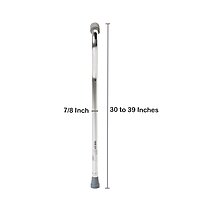 McKesson Offset Cane, Silver, Aluminum, Adjustable 30 to 39 Inch Height
