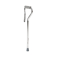 McKesson Offset Cane, Silver, Aluminum, Adjustable 30 to 39 Inch Height