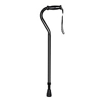 McKesson Offset Cane, Black, Steel, Adjustable 29-3/4 to 37-3/4 Inch Height