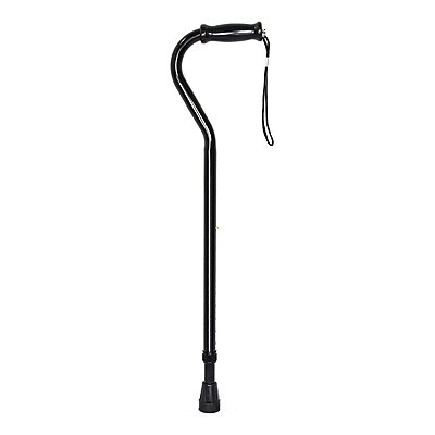 McKesson Offset Cane, Black, Steel, Adjustable 29-3/4 to 37-3/4 Inch Height
