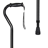 McKesson Offset Cane, Black, Steel, Adjustable 29-3/4 to 37-3/4 Inch Height
