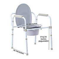 McKesson 3-in-1 Commode Chair, Fixed Arms, Steel Frame, Back Bar, 13-3/4 Inch Seat Width, 350 lb Capacity, (EA/1) McKesson 3-in-1 Commode Chair, Fixed Arms, Steel Frame, Back Bar, 13-3/4 Inch Seat Width, 350 lb Capacity, (EA/1)