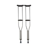McKesson Underarm Crutches, Adult, 5 Ft 2 In to 5 Ft 10 In User Height, Aluminum Frame, 350 lb Capacity, Pair 
