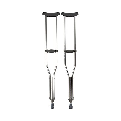 McKesson Underarm Crutches, Adult, 5 Ft 2 In to 5 Ft 10 In User Height, Aluminum Frame, 350 lb Capacity, Pair 