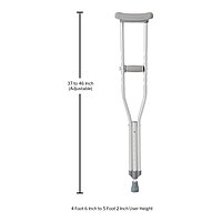 McKesson Underarm Crutches Tall Adult Aluminum Frame 350 lb Weight Capacity