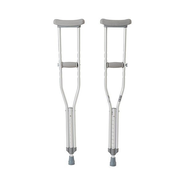McKesson Underarm Crutches Tall Adult Aluminum Frame 350 lb Weight Capacity