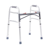 McKesson Dual Release Folding Walker, Adjustable Height 25 to 32 Inch, Aluminum Frame, 350 lb Capacity