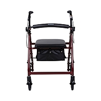 McKesson 4 Wheel Rollator, Red, Aluminum Frame, Adjustable Height, 350 lb Capacity, (EA/1)