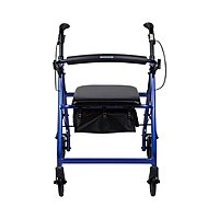 McKesson 4 Wheel Rollator, Blue, Folding Aluminum Frame, Adjustable Height, 300 lb Capacity, (EA/1)